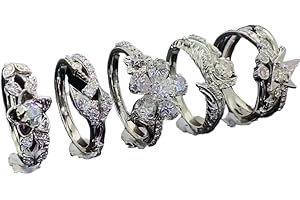 CKHOF Love and Deepspace game Rings, Cosplay Proposal Jewelry for Women, Adjustable Game Rings for Her, Gift for Soulmate(5-pcs)