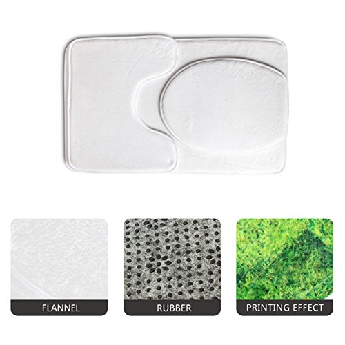 Instantarts Classic Non-slip Flannel Bathroom Mat Contour Rugs Toilet Lip Tank Top Covers Butterfly
