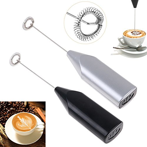 Click Here to See More Images Electric Handheld Milk Frother Egg Beater Cream Cappuccinos Coffee Foamer Whisk Tool (Sliver)