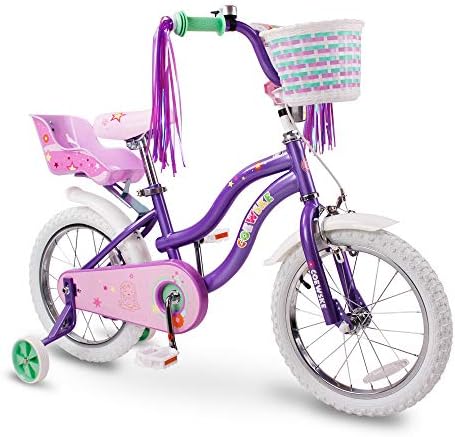 COEWSKE Kid's Bike Steel Frame Children Bicycle Little Princess Style 12-14-16-18 Inch with Training Wheel