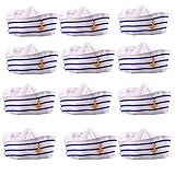 Crazy Night White with Blue Sail Hat Adult Costume Accessory,Dress up Party Hats (12)