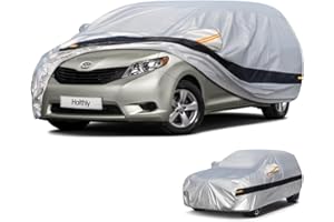 Holthly 10 Layers Car Cover Custom Fit for Toyota Sienna (1997-2024) Waterproof All Weather for Automobiles, Outdoor Full Cover Rain Sun UV Protection.Silver