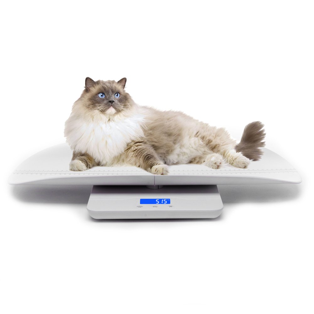 Digital Pet Scale, With 3 Weighing Modes(kg/oz/lb), Max 220 lbs, Capacity with Precision up to 0.02lbs, White, Suitable for Infant,Puppies, Mom,Pregnant Cats and Small Dogs