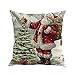 Sunshinehomely Clearance 4PC Christmas Santa Claus Snowmen Red Printed Pillowcase Happy Christmas Pillow Cases Linen Sofa Cushion Cover Home Decor (B)