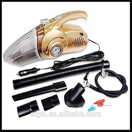 Supermall 2018 New Imported Dual-use Auto Dust buster Car Vacuum Cleaner & 12V Car Air Compressor Tire Pressure Gauge With LED Light Got Car Sticker High Quality