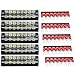 URBEST Terminal Block Barrier Strip 5Pack Dual Row 600V 25A 8 Position Screw Block and 10Pack 8 Postion Pre-Insulated Fork Terminal Strip Black/Red 400V 25A