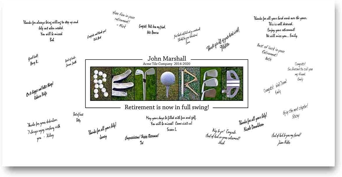 Photographs - UNFRAMED Personalized Retirement Gift for The Golfer or Golf Enthusiast - Golf Retirement Party Guestbook - Golf Party Decorations