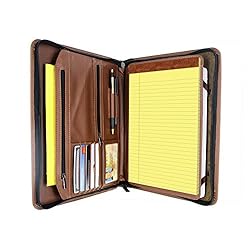 KHOMO Brown Executive PadFolio Case with Notepad