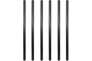 GeilSpace 6 Pack 1/2" × 24" Pre-Cut Black Metal Pipe, Industrial Steel Fits Standard Half Inch Black Threaded Pipes and Fittings - Vintage DIY Industrial Shelving (1/2" × 24")
