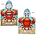 Dawhud Direct Poncho Beach Towels for Kids Towels with Hood, Hooded Bath Towel for Pool, Baby, Toddler Towels for Boy and Girl (Cool Crab)