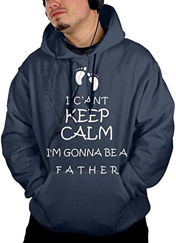 Darrens Câ€Ant Keep Calm I'm Gonna Be A Father Mens Long Sleeve Simple Style Hoodie Sweatshirt Jumper Hooded Pullover XX-Large Navy