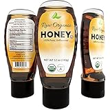 Raw Honey Organic USDA Certified Kosher Brazilian Honey for Eating - All Natural Sweetener for Tea - Promotes Weight Loss - Honey for Face - Natural Skin Care for Acne - Rich in Antioxidant Vitamin C