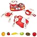 FUNERICA 20 Piece Mini Kitchen Stove Top - with Lights and Sound Effects | Adorable Cuttable Play Fruits | Toy Pots and Pans & utensils | Mini Kitchen for Little Kids