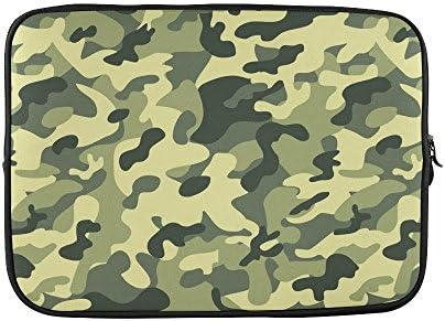SLsenD Custom Green Minimalistic Military Camouflage Water Resistant Computer Bag Laptop Sleeve Notebook Case Cover 17 17.3 inch