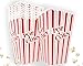 Red and White Popcorn Boxes for Party, Easy Assembling Popcorn Holders from Cestash, Pack of 24, 300 GSM Thick Paper Popcorn Bags for Parties, Picnics, Movie Nights