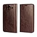 Compatible with Microsoft Lumia 950 Case,iCoverCase Genuine Leather Wallet Case [Slim Fit] Folio Book Design with Stand and Card Slots Flip Case Cover for Lumia 950 5.2 inch(Brown)