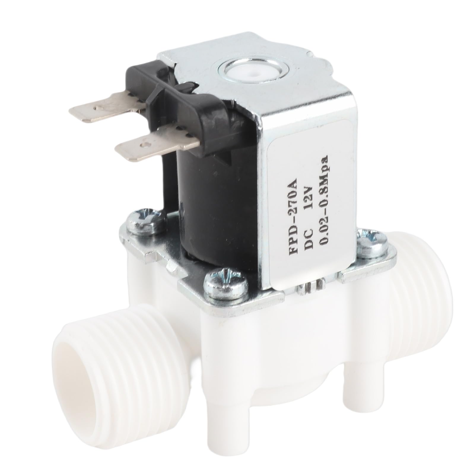 Magnetic Water Valve, Solenoid Water Valve 12V G1 / 2"NC Electric inlet solenoid valve normally closed water inlet Solenoid valve made of plastic for water supply, 0.02-0.8Mpa