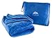 BlueHills Premium Soft Travel Blanket Pillow Airplane Blanket Packed in Soft Bag Pillowcase with Hand Luggage Belt and Backpack Clip, Compact Pack Large Plush for Any Travel (Royal Blue T003)