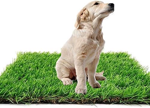Synthetic Artificial Grass Turf Lawn Area Rug 35mm Pile Height Pet Pad Mat Garden Carpet Doormat Rubber Backed with Drainage Holes,Great for Exterior Patio Lawn Dogs Pet Outdoor Decoration(1M*1.5M)