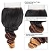 Allove Hair Brazilian Loose Wave Ombre Bundles With Closure (14 16 18+12inch) 3 Bundles with 4X4 Lace Closure Free Part Virgin Remy Hair 10a 3 Tone 1B/4/27 Ombre Weave Human Hair