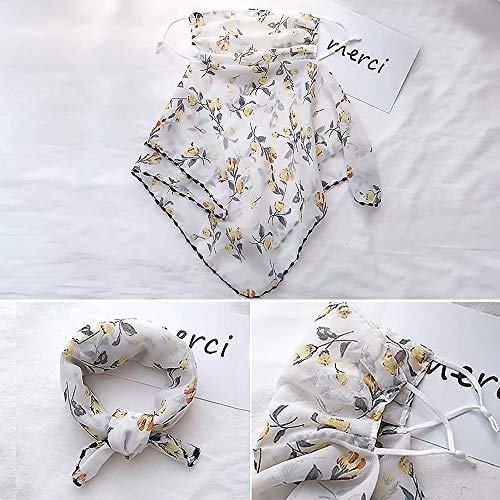 Outdoor Women\'s Sun Protection Anti-Dust Bandanas Cycling Chiffon Face Cover Multifunctional Scarf Mask (Yellow)