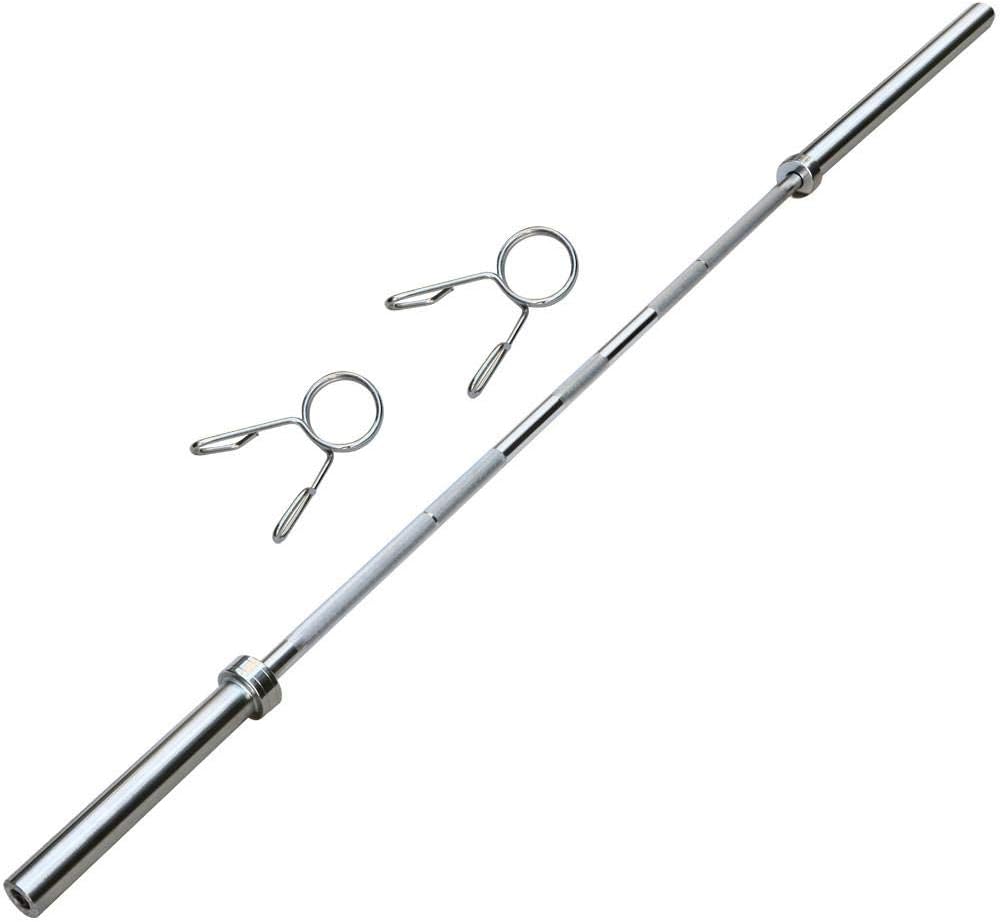 Yaheetech Olympic 7 feet Weight Bar with Two Collars Solid Iron Weighted Workout Bar Barbell Weight Straight Bar for Home Gym Exercises : Sports & Outdoors