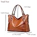 Obosoyo Women's Handbag Genuine Leather Tote Shoulder Bags Soft Hot Sorrel Big