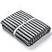PURE ERA Jersey Knit Duvet Cover Set 100% T-Shirt Heather Cotton Super Soft Comfy Classic Striped Design, with Zipper Closure, Charcoal Dark Grey Stripe, King