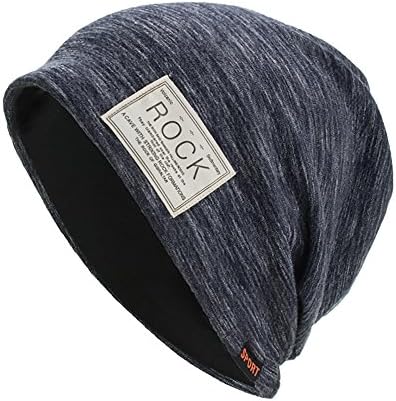 Honhui Winter Unisex Cotton Beanie Hat Slouch Casual Knitted Caps Solid Color
