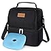 Lifewit 2 Compartment Lunch Box Insulated Lunch Bag Leakproof Thermal Bento Bag for Adults Men Women, 7L, Black