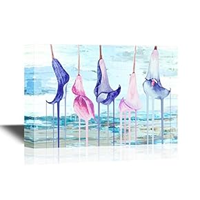 Canvas Wall Art - Nice Watercolor Calla Flowers - Gallery Wrap Modern Home Art | Ready to Hang - 12x18 inches