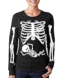 Pregnant Baby Skeleton Ribcage With Arms Adult Long Sleeve