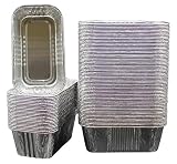 MontoPack 100-Pack of Super-Thick Aluminum Mini Loaf Baking Pans - Standard Size 6" x 3.5" Loaf 1LB Cooking Tins - Eco-Friendly Recyclable Aluminum - Portable Food Storage Containers