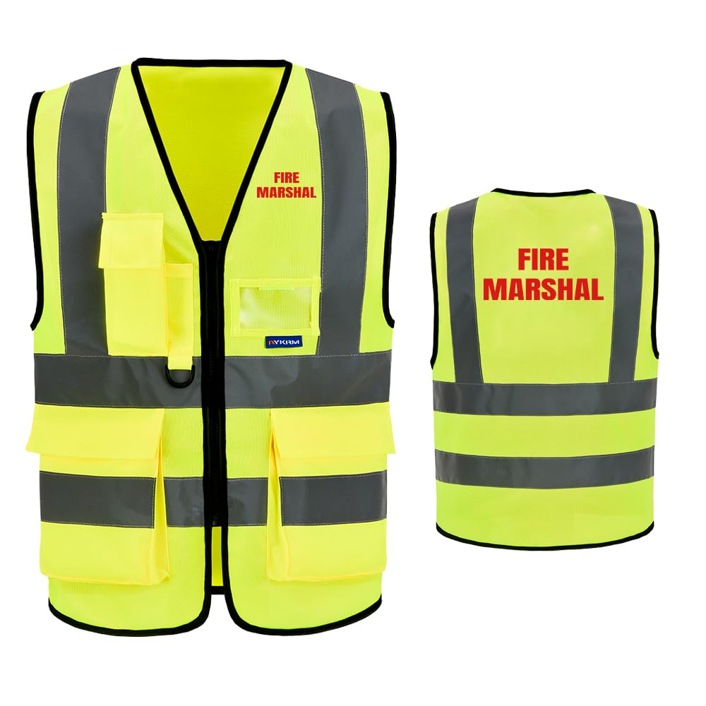 Fire Marshal High Visibility Safety Vest Fire Marshal hi vis vest with zipper pocket