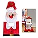 Unomor Santa Christmas Toilet Seat Cover and Rug, Toilet Paper Box Cover Set for Christmas Decoration