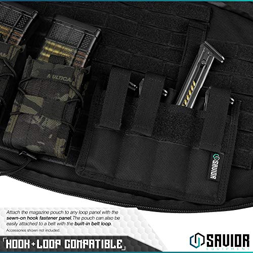 Savior Equipment 4-Slot Tactical .22LR Ammo Mag Pouch - Attach to Tactical Vest or Battle Belt, Compatible with Ruger Browning Buck Mark Series & M&P22LR Magazines