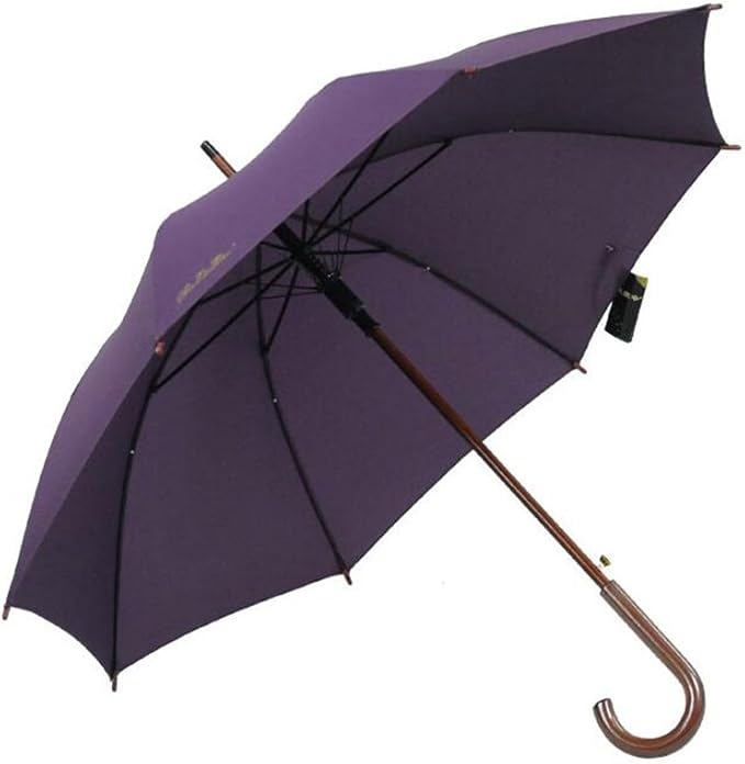 Amazon Co Jp 5cd1 ソリッドウッドハンドル傘の色のロングハンドルパラソル傘男性と女性経営傘自動 Color Red 服 ファッション小物