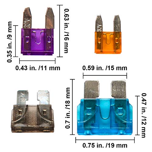 485pcs Assorted Medium & Standard Auto Car Truck Blade Fuses Assortment - 2A 3A 5A 7.5A 10A 15A 20A 25A 30A 35A 40A-ATC/APR/ATO+ATM Boat Automotive Replacement Fuses