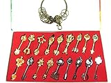 Oliadesign Rulercosplay Fairy Tail Lucy Set of 18 Golden Zodiac Keys Chain