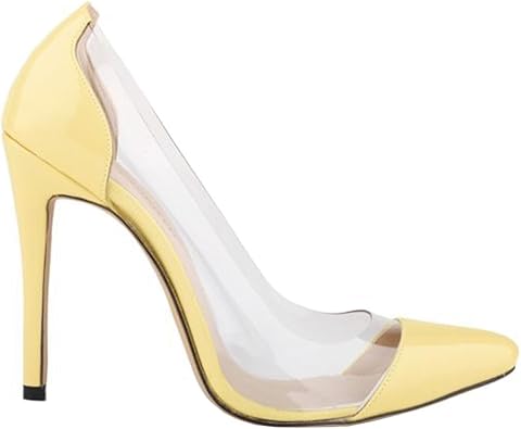 yellow closed toe heels