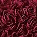MIULEE 3D Decorative Christmas Romantic Valentines Stereo Chiffon Rose Flower Throw Pillow Cover Solid Festival Pillowcase for Girl Women Wedding Sofa Bedroom Car Decor 18x18 Inch Wine Red