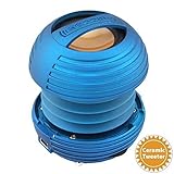XBOOM Ceramic Mini Portable Capsule Speaker with Rechargeable Battery, Enhanced Bass+ (Blue)