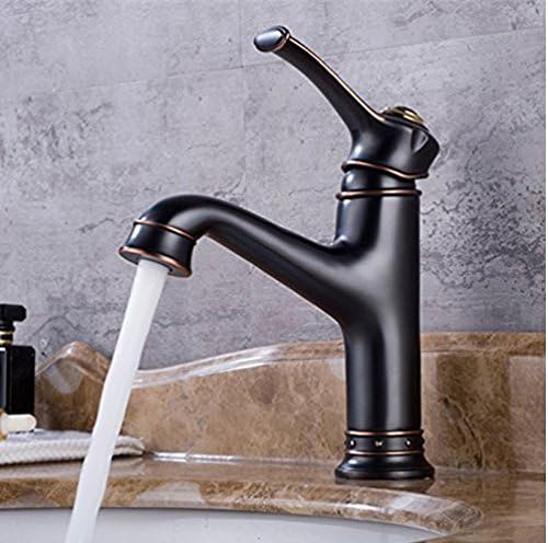 Aolomp Lavabo Grifo Toallero De Agua Fría De Latón Negro De ...