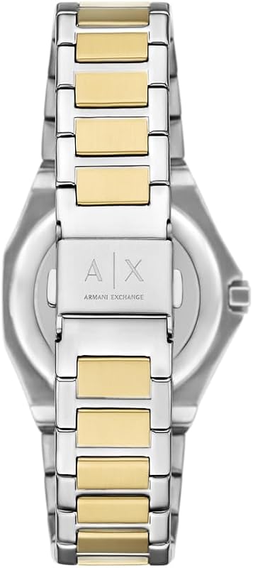 Relógio analógico de quartzo feminino armani exchange com pulseira de aço inoxidável ax7161set