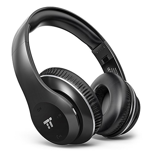TaoTronics Over Ear Headphones [Upgraded Version] with Lightweight Ear Pads & Dual 40mm Drivers (3.5mm AUX, EQ Bass, 15 Hour Playback)
