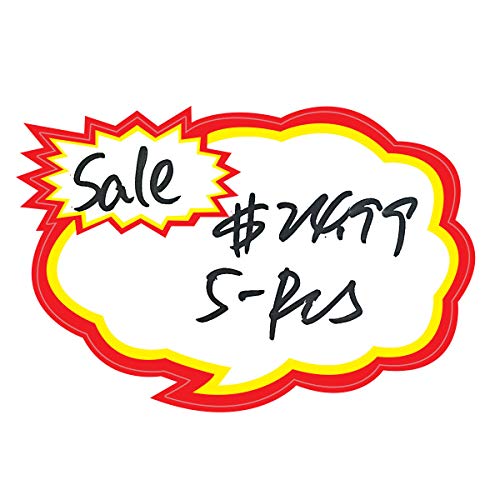 5-Pcs Magnetic Star Burst Signs, Dry Erase Magnets for Store/Market Retail, Writable Magnets 4 x 5.8 Inches - Thumbnail 7