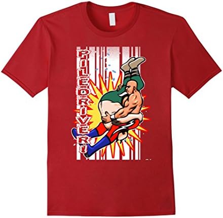 Mens Piledriver! Pro Wrestling Art T-Shirt XL Cranberry