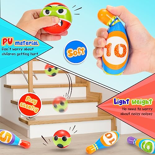 Qukir Bowling Set Kids, Toys for 2 3 4 Year Old Boy Girl Gift for 1-6 Year Olds Boys Toys Age 3-5 Toddler Toys Kids Toys Age 2-6 Outdoor Toy for 1-3 Year Old Learning Toy for 2 Year Old Kid Gifts