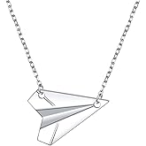 DAOCHONG 925 Sterling Silver Paper Airplane Paper Plane Pendant Necklace for Women Teen Jewelry Gift