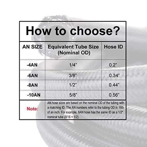 theBlueStone 10FT -6AN Stainless Steel Braided Fuel Line Hose for 3/8" Tube Size